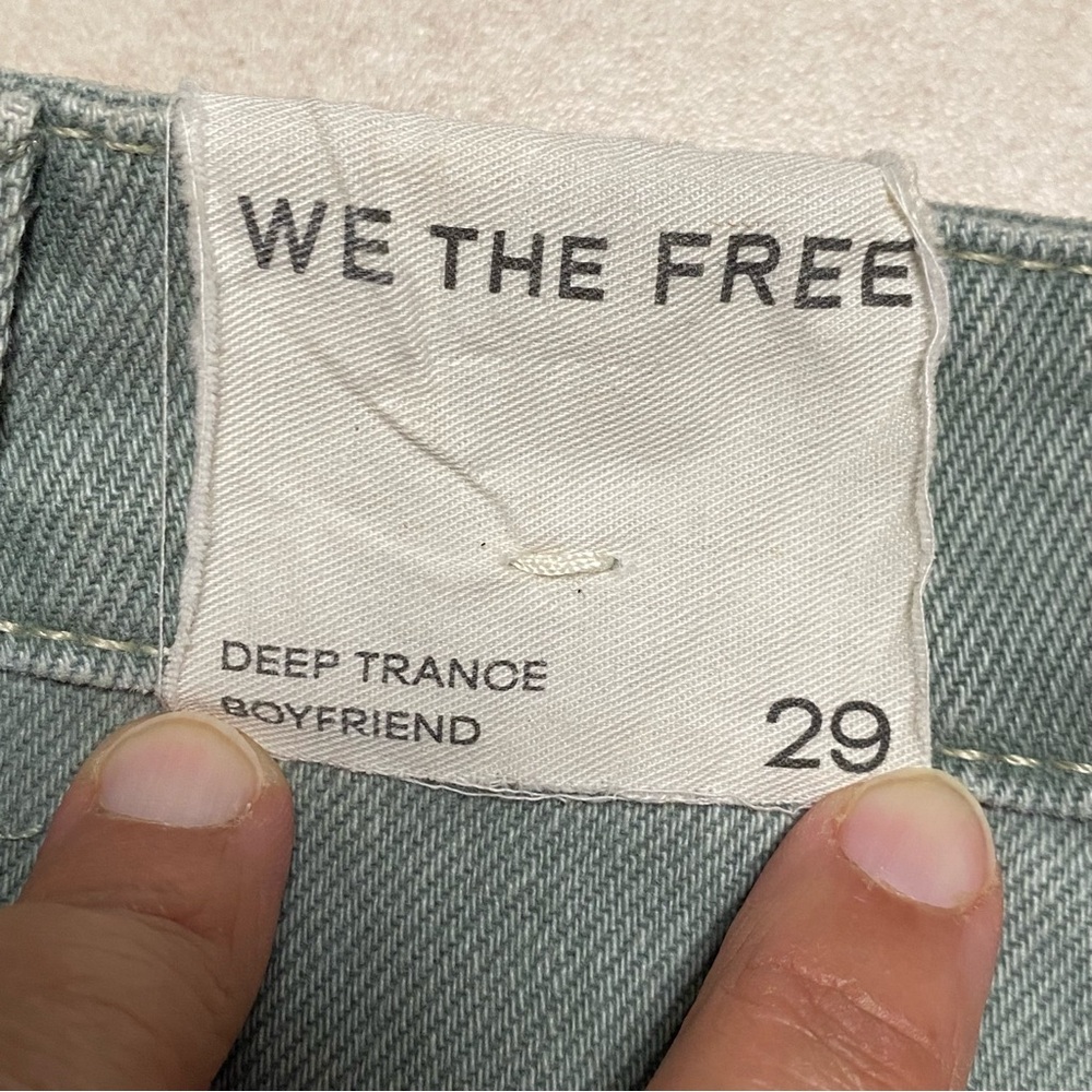 Free People Jeans Women Size 8/29 Green We the free Deep Trance Boyfriend Jeans - Picture 9 of 15